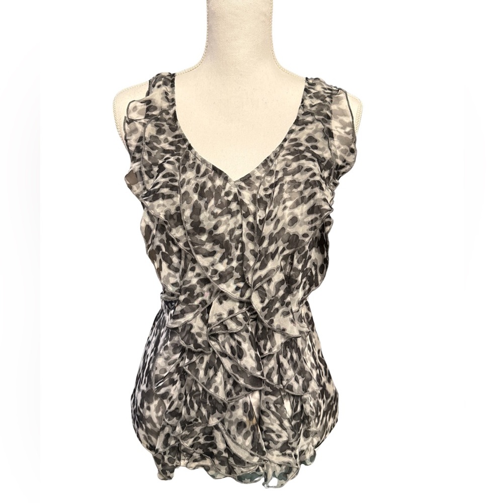 NWOT New York & Co Sheer Animal Print Blouse XS